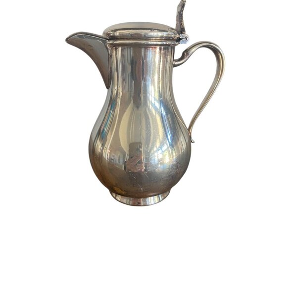 Vintage Wallace Creamer Silverplate V9602 Hinged Top 5" High VG - Picture 5 of 5